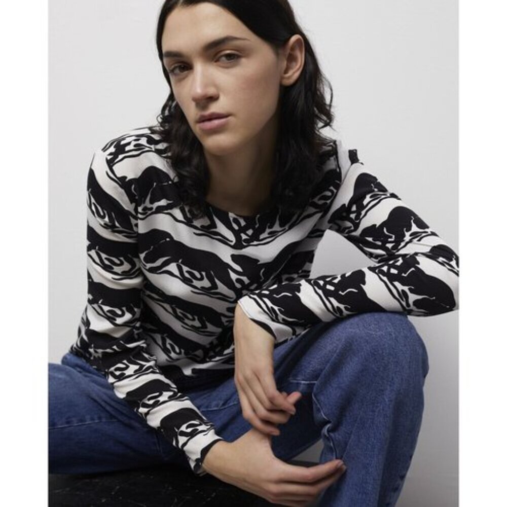 NWT | The Kooples | Panther Print Long Sleeve Blouse - Picture 4 of 12
